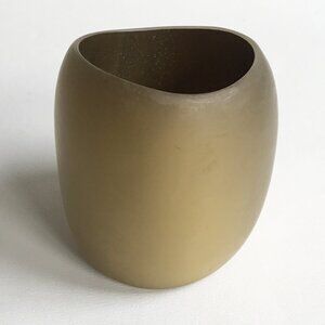 Vintage Cara Croninger Carved Resin Lucite Wide Chunky Yellow Runway Bangle 1996